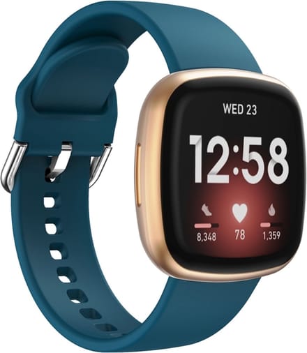 Siliconen bandje - geschikt voor Fitbit Versa 3 / Versa 4 / Sense / Sense 2 - donkergroen