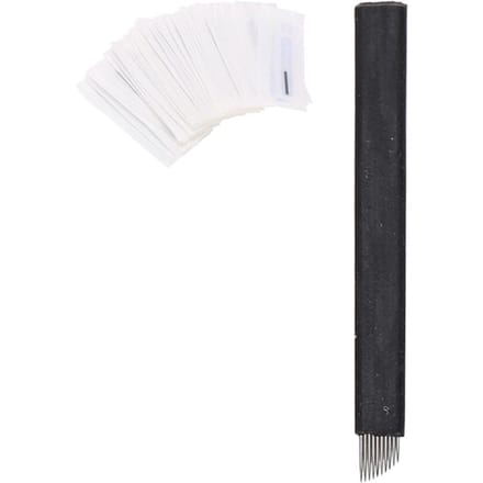 50 stuks 0,18mm Microblading Naalden Wenkbrauw Tattoo Semi-Permanente Naald Blade(9-pins ) white