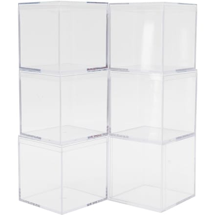 6 Set Plastic Transparante Doos met Apart Deksel Snoep Opbergcontainers Feestcadeaus Gunst white