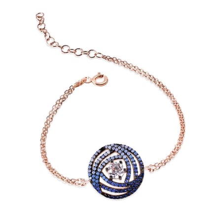 Rose Gold Blauw Armband