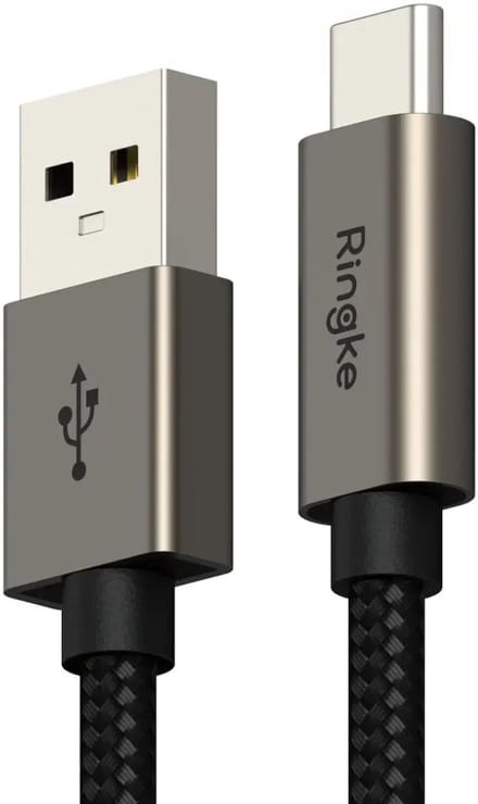 Ringke Fast Charging Basic - USB-A naar USB-C Kabel - 5V/3A, 60W, Quick Charge 3.0 - 480Mbps - 1M Zwart