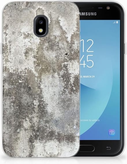 Samsung Galaxy J3 2017 TPU Siliconen Hoesje Beton Print