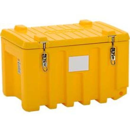 Transport- en platformkist CEMO CEMbox 150, polyethyleen, 150 l, L 800 x B 600 x H 530 mm, stapelbaar, geel