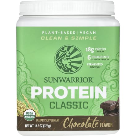 Sunwarrior, Végétal, Protéine Classique, Chocolat, 13,2 oz (375 g)