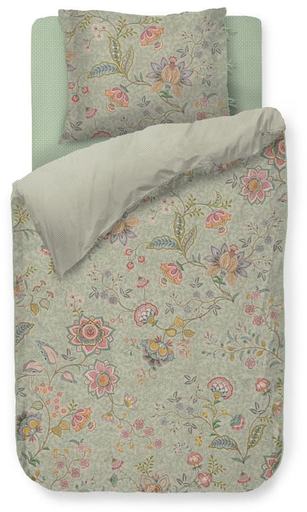 Pip Studio Mumbai Morning kussensloop - Licht groen - 60 x 70 cm