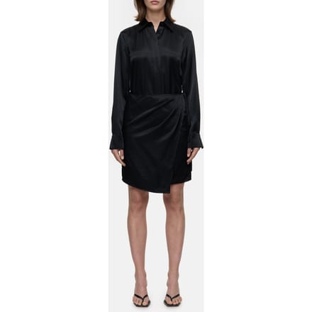 Closed Short Wrap Dress Black Größe: L | Blusenkleider Outlet | Damen | Schwarz