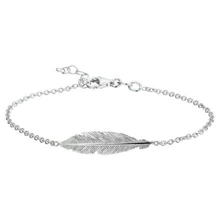 Zilver Gerhodineerd Armband Veer 16,5 + 2,5 Cm 1337220