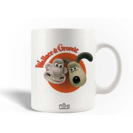 Mug en Céramique - Wallace et Gromit - Shaun le Mouton - 30cl - Compatible Lave-Vaisselle - Blanc
