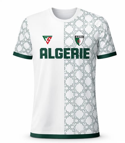 FightSense Algerije Performance T-Shirt Unisex – Ademend & Sneldrogend Sportshirt – Groen/Wit - MAAT M