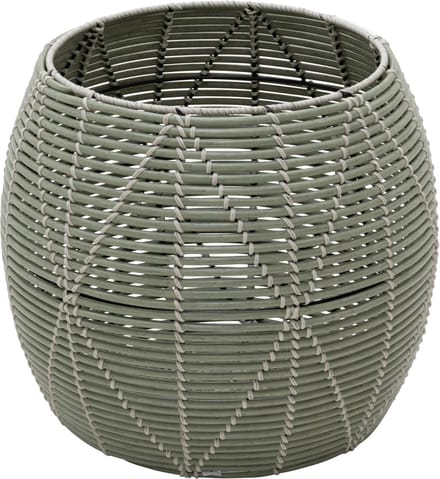 Les - Birma poef wicker ø46x40cm - groen