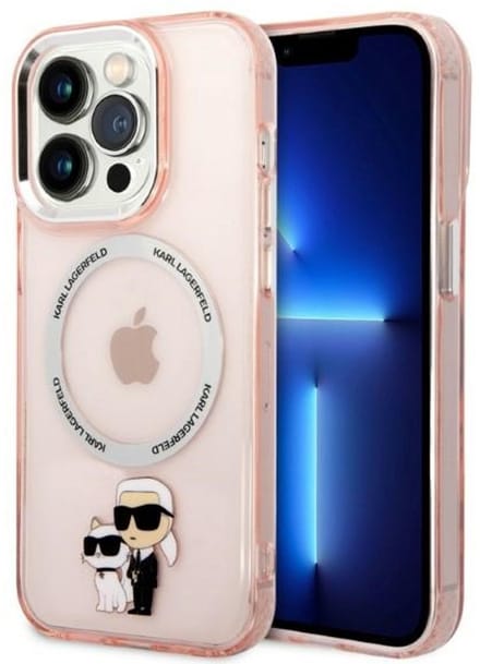 Karl Lagerfeld Karl&Choupette Serie - Hard Case - iPhone 14 Pro 6,1" - MagSafe - Różowy