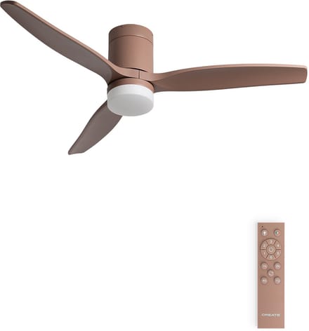 CREATE - Stille 40W plafondventilator met technische ABS bladen in verschillende maten - M - Met licht - Afstandsbediening - WIND CALM
