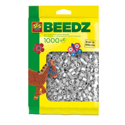 SES Creative - Beedz - Grijs - Strijkkralen - 1000 Stuks - PVC Vrij - Vanaf 5 Jaar