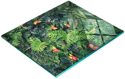 Glazen serveerplank met exotische jungle-afbeeldingen 60x52 cm