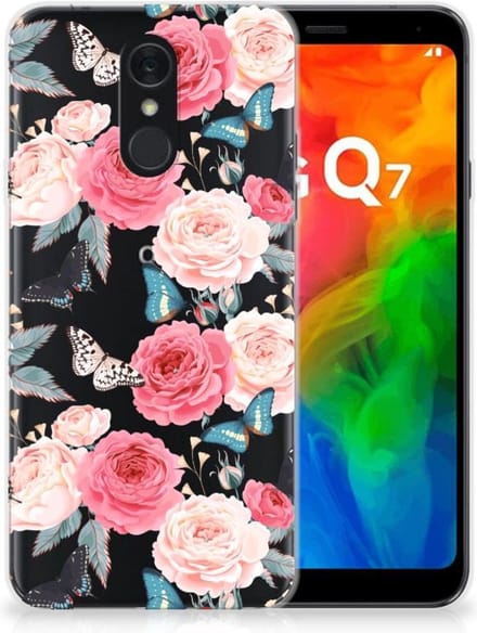 LG Q7 TPU Case Butterfly Roses