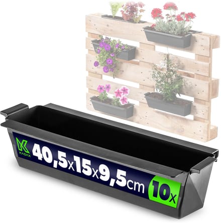 Veere bloempot voor europallets 40,5 cm zwart 10 st.