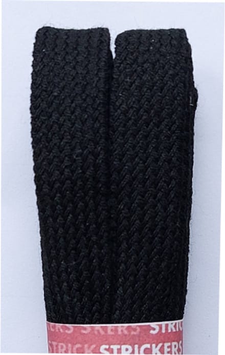 Strickers Veter - Zwart - Plat - Extra Breed - Lengte 120 cm - Breedte 11 mm - Schoenveter