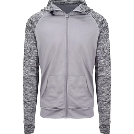Sporthoodie heren 'Cool Contrast Zipped' met capuchon Grijs - M