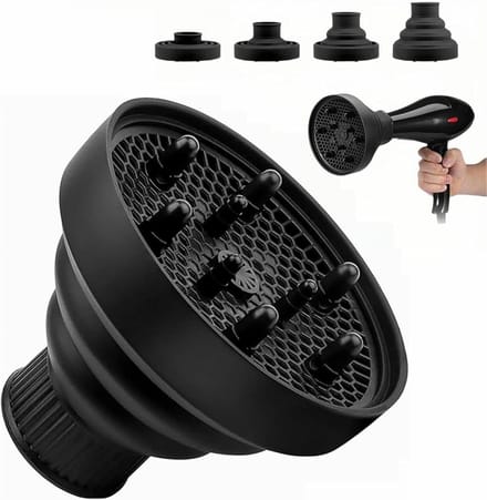 Haar Diffuser - Universeel Opzetstuk - Krullen Stylen - Opvouwbaar en Draagbaar - 27.8 x 21.5 x 5.3 cm