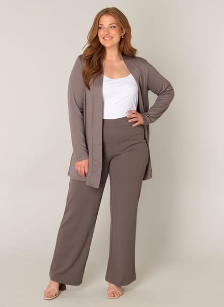 BASE LEVEL CURVY Ayla Vest - Dark Taupe - maat X-0(44)