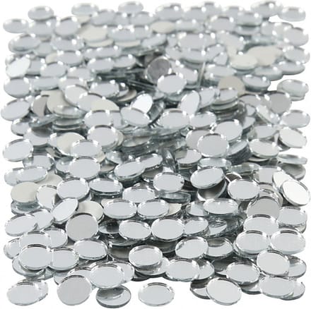 Spiegel mozaiek tegels, d: 10 mm, ronde, 500 stuks