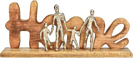 G.Wurm - Beeld - Sculptuur - Home - Mangohout en Metaal - 50x23x10cm