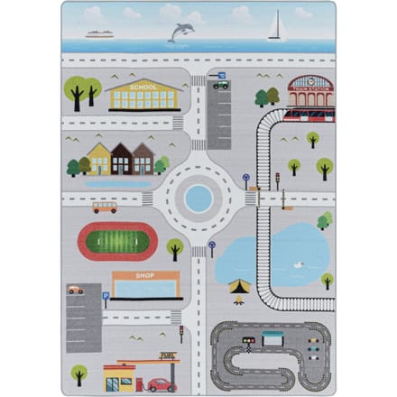 Speelkleed - Pleun Autoweg Grijs 140x200cm