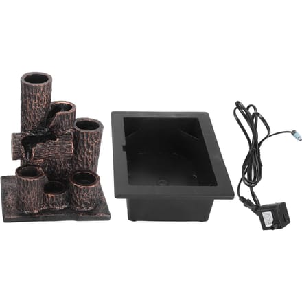 Tafelbladfontein Hars Desktop Gelaagde Waterfontein LED Licht Ontspanning Binnen Waterval US Plu black