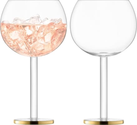L.S.A. - Luca Balloon Glas 320 ml Set van 2 Stuks - Glas - Goud