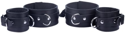 leren arm- en onderarmbeperkingen - zwart