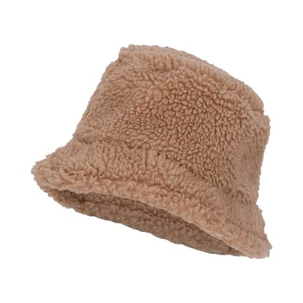 Hoedje Meisjes - Teddy Wol - One Size - Zand / 4/8 Jaar