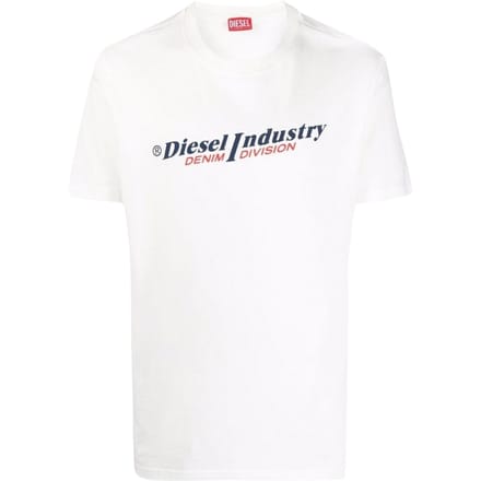 Wit T-shirt met Diesel Industry Denim Division-logo