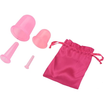 4 stuks set Siliconen Vacuüm Lichaamsmassage Hulp Anti Cellulitis Massager Bekers Cupping (Roze) roze