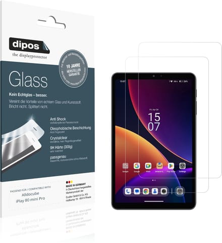dipos – 2x Pantserfolie geschikt voor Alldocube iPlay 80 mini Pro | 9H Screenprotector