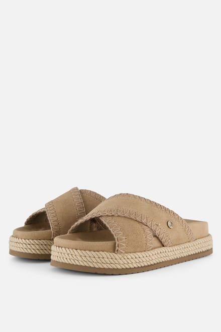 Warmbat Nullagine Slippers beige Suede - Maat 40