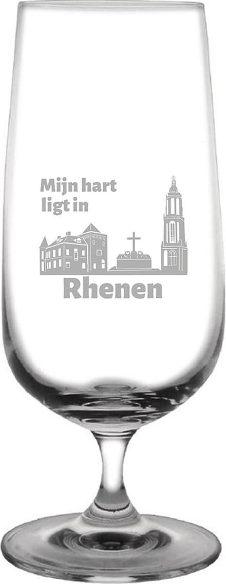 Gegraveerde bierglas op voet 41cl Rhenen