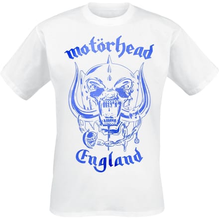 Motörhead T-shirt - England Blue Texture - S tot 4XL - voor Mannen - wit