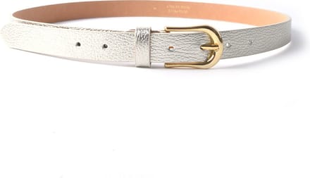 Giuliano dunne lederen riem - Goud - Metallic - Dames - Made in Italy