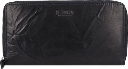mano Leren Portemonnee Donna Aurona Continental Wallet Black Zwart