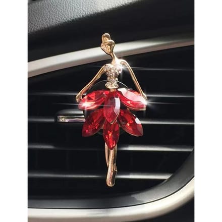 Strass Meisje Ontwerp Auto Luchtuitlaat Decoratie one-size rood