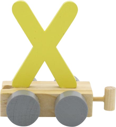 Lettertrein X geel | * totale trein pas vanaf 3, diverse, wagonnetjes bestellen aub