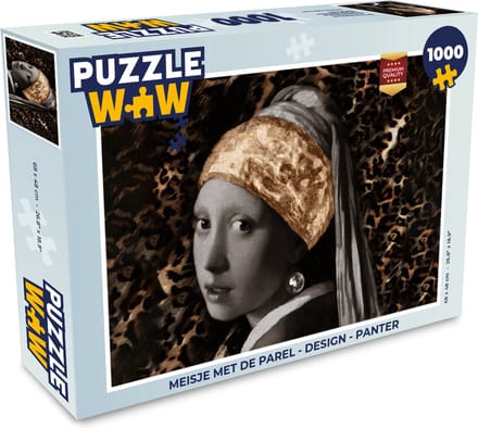 Puzzel Meisje met de parel - Design - Panter - Legpuzzel - Puzzel 1000 stukjes volwassenen