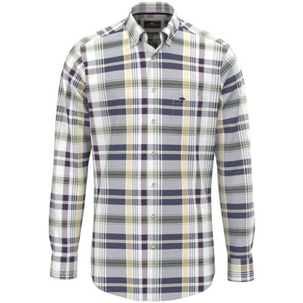 Fynch-Hatton Overhemd Colorful Multi Check Superfine Cotton Aubergine / male