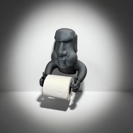 Moai Toiletpapierhouder Wc-papierhouder Wc-accessoire Grappig Wc-accessoire Paaseiland | Grijs