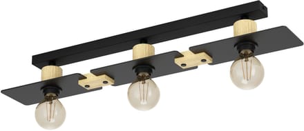 EGLO Bramerton Plafondlamp - E27 - 81 cm - Zwart|Bruin