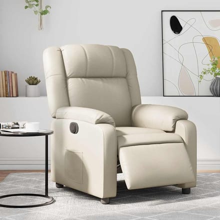 vidaXL - Fauteuil - elektrisch - verstelbaar - kunstleer - crèmekleurig