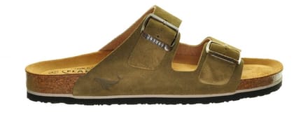 Plakton Khaki Leder Slipper maat 45