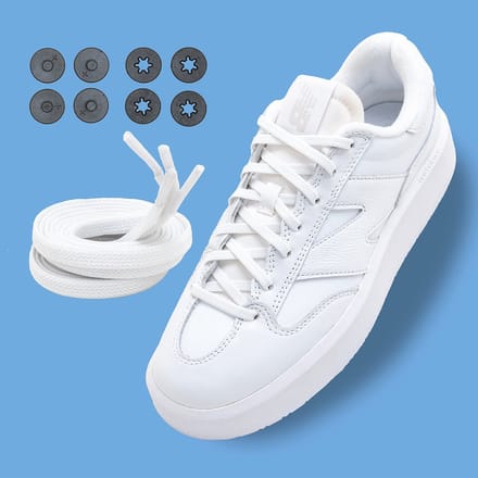 Lock Laces Flat Wit - Elastische schoenveter - Hardlopen