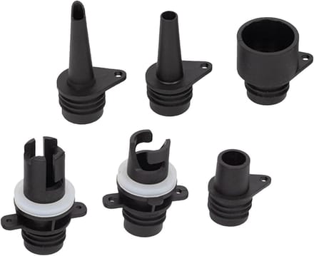 Ventieladapter Set - Pomp Adapter - Watersport Accessoires - Meerdere Mondstukken - Diameter 2.3cm - Zwart