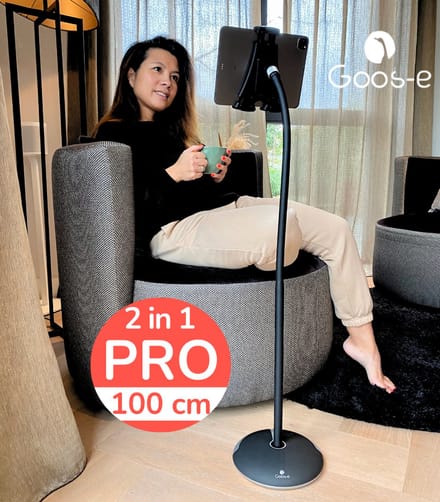 GOOS-E Tablet houder - tablet standaard - iPad houder - Telefoonhouder PRO - standaard - statief - bank - bed - stoel - sofa - extra lang 100 cm - stijlvol NL design